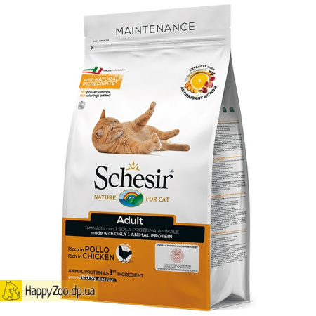 Schesir Cat Adult Chicken Шезир курица монопротеиновый корм для взрослых котов